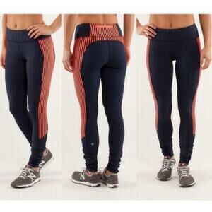 Lululemon Run: Get Up And Glow Tight in Inkwell/Classic Stripe Light Flare - 6